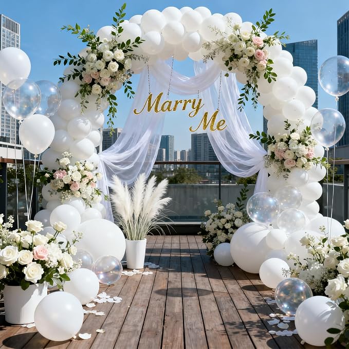 Patimate White Balloons 100pcs 12 Inch White Latex Party Balloons | Engagement - Image 2