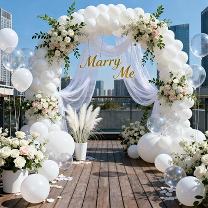 Patimate White Balloons 100pcs 12 Inch White Latex Party Balloons | Engagement - Image 2