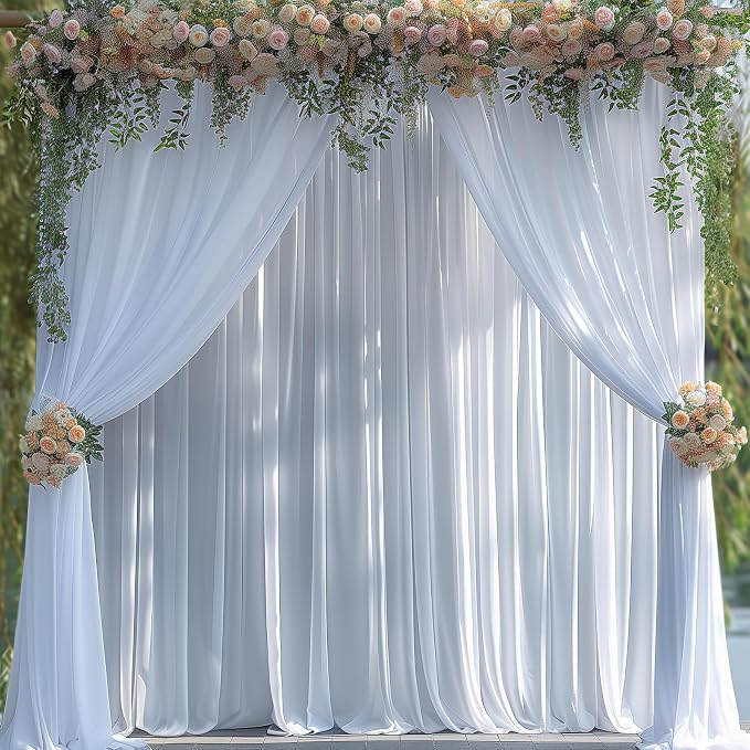 30x10ft Wrinkle Free White Backdrop Curtain - Image 8
