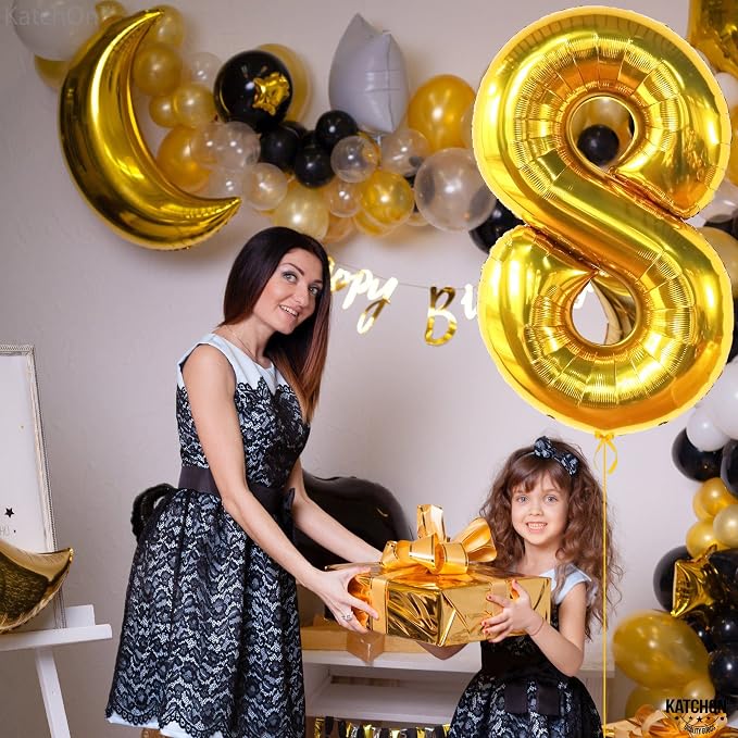 KatchOn Foil Golden Number 8 Balloon - Image 5
