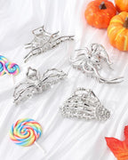 HAIMEIKANG 4 PCs Metal Hair Claw Clips - Irregular Large Non-Slip Styling Accessories for Women's Thick and Thin Hair