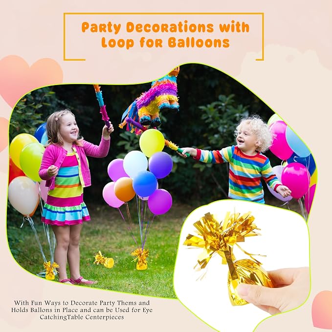 30 Pack 4.7 Inch Balloon Weights 170g Metallic Wrapped Balloon Anchors Weights - Image 4