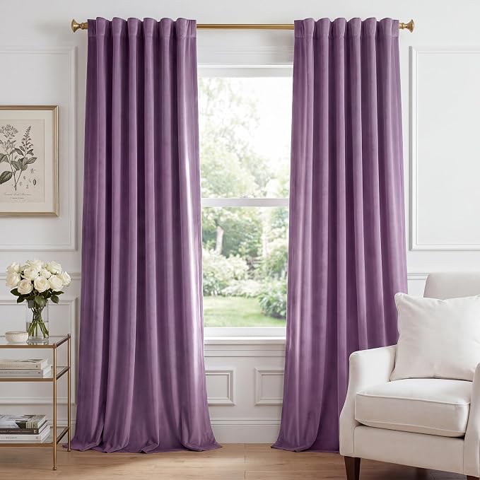 Lavender Velvet Privacy Curtains by StangH