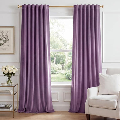 Lavender Velvet Privacy Curtains by StangH