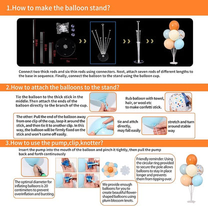4 Sets Blue and Orange Balloons Stand Kit - Image 5