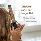 SRILabs CurlQ Curling Iron with 1.5 inch Extra Long Titanium Barrel, Ceramic Paddle Brush, and Thermal Brush with Rapid Heat Up, 12-Temperature Settings, and 360 Degrees Swivel Cord