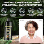 Instant Black Hair Dye Shampoo for Women Man Hair Color Shampoo for Gray Hair - 100% Gray Coverage - Natural Plant Hair Dye 3 in 1, 16.9Fl OZ