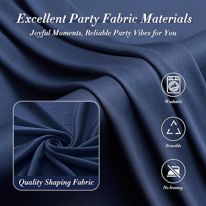 20 ft x 10 ft Wrinkle Free Navy Blue Backdrop Curtain - Image 7