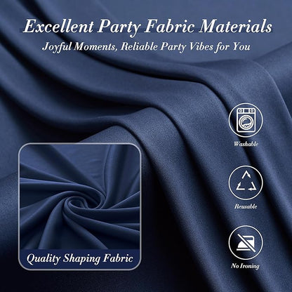 20 ft x 10 ft Wrinkle Free Navy Blue Backdrop Curtain - Image 7