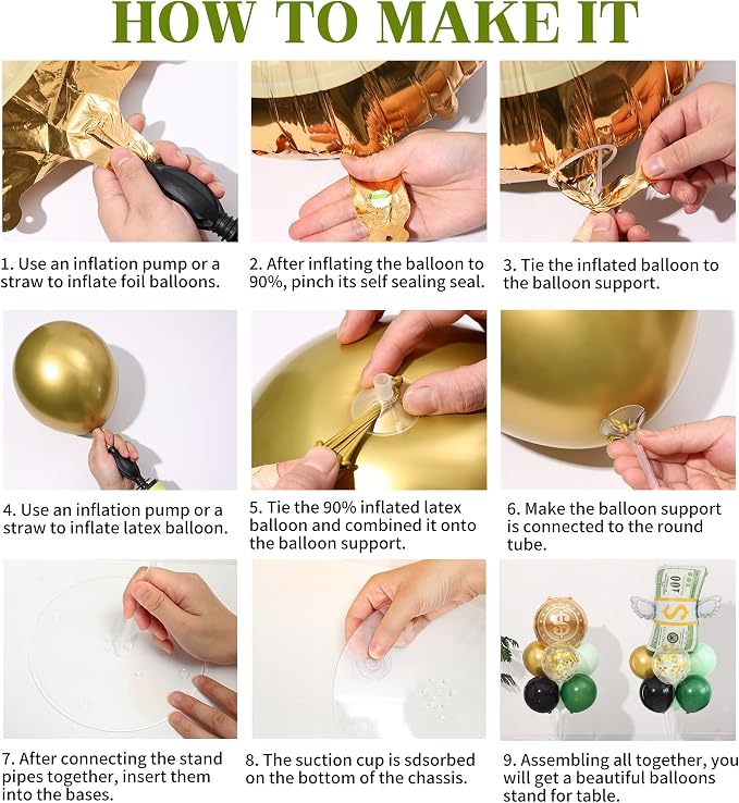 Money Dollar Balloon Stand for Table Centerpiece Stand Kit 2 Sets - Image 4