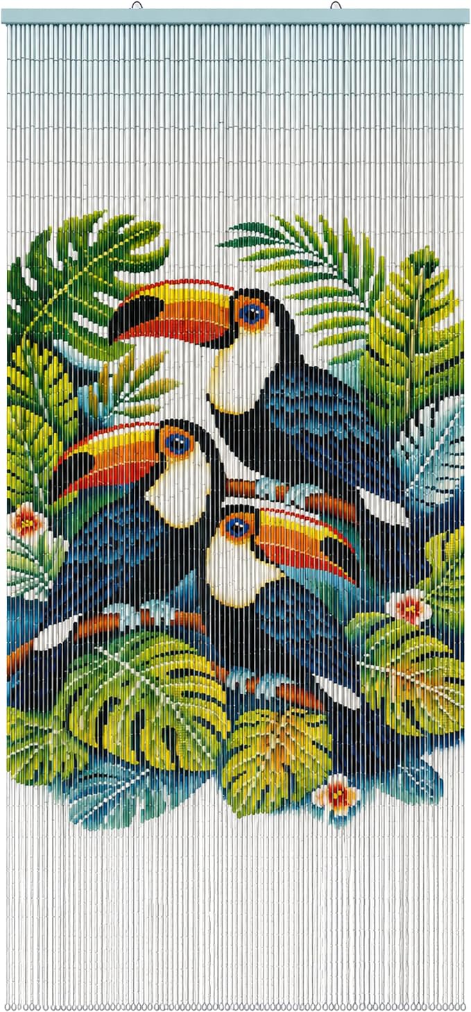 Rainforest Beaded Bamboo Curtain - Image 2