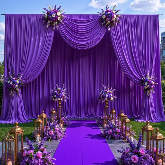 8 Panels Purple Backdrop Curtains - Image 4
