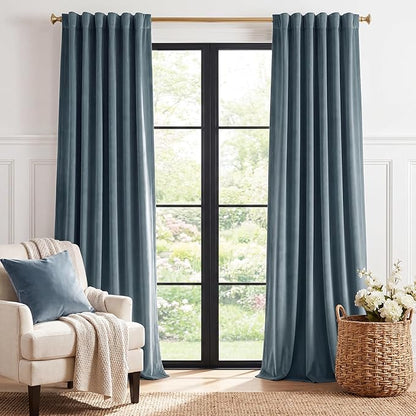 Stone Blue Velvet Drapes Back Tab by StangH
