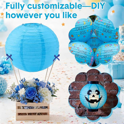 Gerrii 8 Sets Blue Hot Air Balloon Table Centerpieces, DIY Hot Air Balloon Decor - Image 5