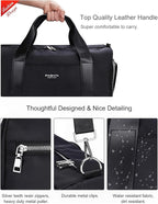 Gym Bag for Women with Shoe Compartment & Wet Pocket - Duffle Bag for Travel Sports Fitness Workout Athletic, 19“-Medium, Black