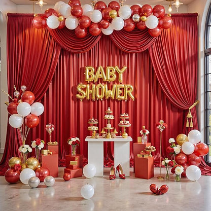 20x10FT Red Sequin Backdrop Curtain - Image 4