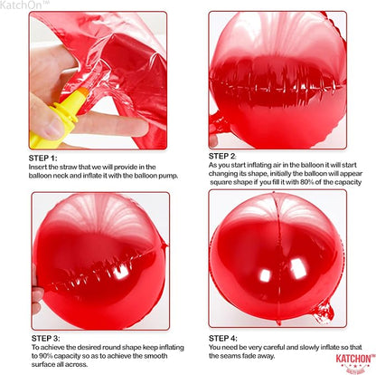 KatchOn, Huge Metallic Red Foil Balloons - Image 3