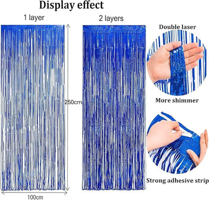 BRAVESHINE Foil Fringe Curtains | Metallic Tinsel Party Steamers Backdrop | - Image 5