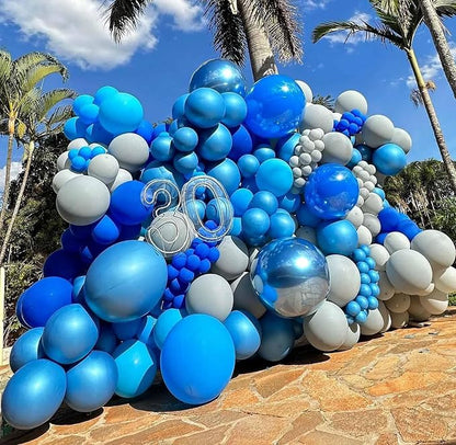 22 Inch Blue and Silver Foil Balloons - Image 4