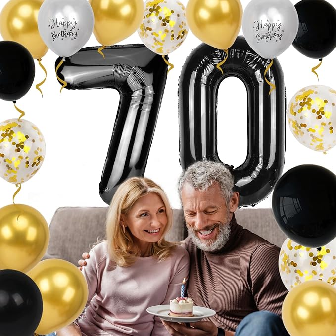 70th Birthday Decorations for Men Women, 40 inch 70 Balloon Numbers - Image 6