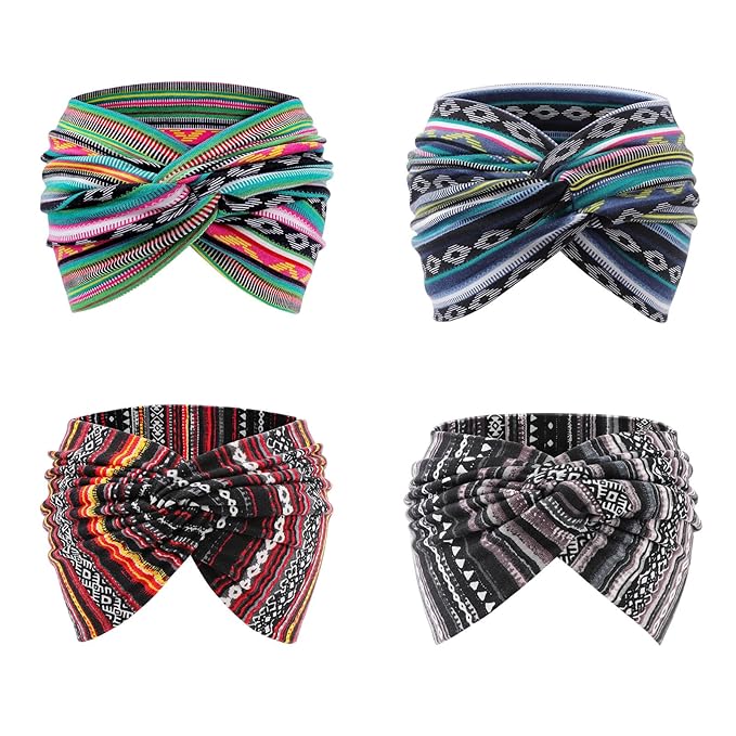 Extra Wide Headbands for Women Large Turban Headband Non Slip Boho Elastic Hairband Hair Twisted Knot Head Bands Accessories