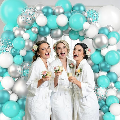 Amandir 153Pcs Teal Balloons Arch Garland Kit Different Size 18 12 10 5Inch | - Image 5