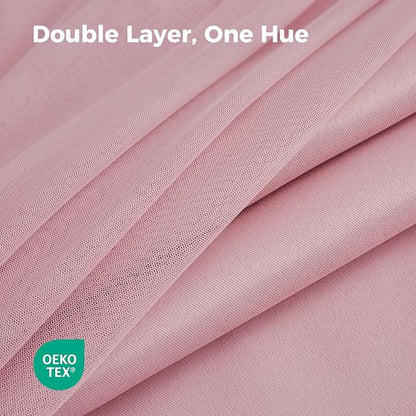 100% Blackout Curtains for Bedroom, Double Layer Pink Curtains, Room Darkening - Image 4