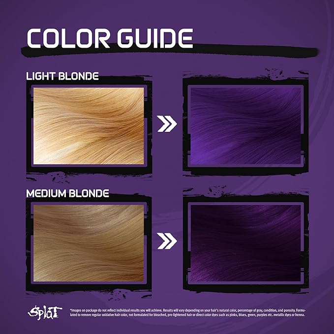 Splat Lusty Lavender Semi Permanent Hair Dye Kit with Bleach, 1 Application, Includes Purple Hair Dye, Oxide & Bleach Powder, Vegan & Cruelty Free Hair Color