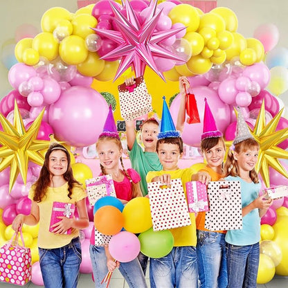 Hot Pink Yellow Balloon Arch Kit, - Image 3