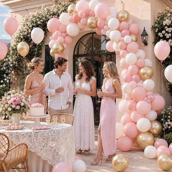 Dusty Pink Gold Balloons - Image 7