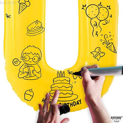 KatchOn Yellow 0 Balloon Number 40 Inch | yellow Number Balloons, Zero Balloon - Image 5