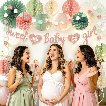 Sage Green and Blush Pink Baby Shower Decorations - Image 7