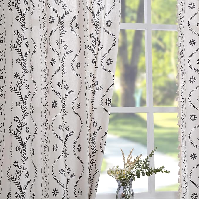 Schweek Boho Tassels Curtain 63 Inches Long 2 Panels - Image 7