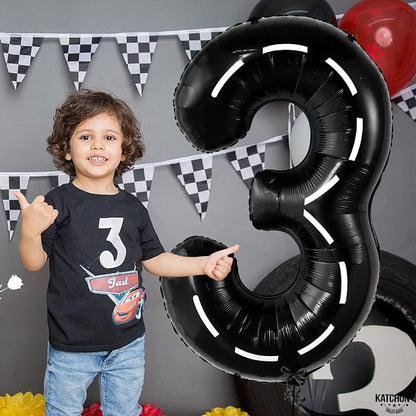 KatchOn Black Number 3 Balloon 40 Inch, 3rd Birthday Decorations - Image 6