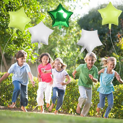 TAOYE Green Star Foil Balloons, 18 Inch Macaron Green Star Foil Balloons Dark - Image 4