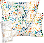 2 Pack Mulberry Silk Pillowcase for Hair and Skin - Standard Size 20 x 26 Inches with Hidden Zipper Colorful Leaf 19 Momme Soft Sleeping Silk Pillow Case for Women, Moms
