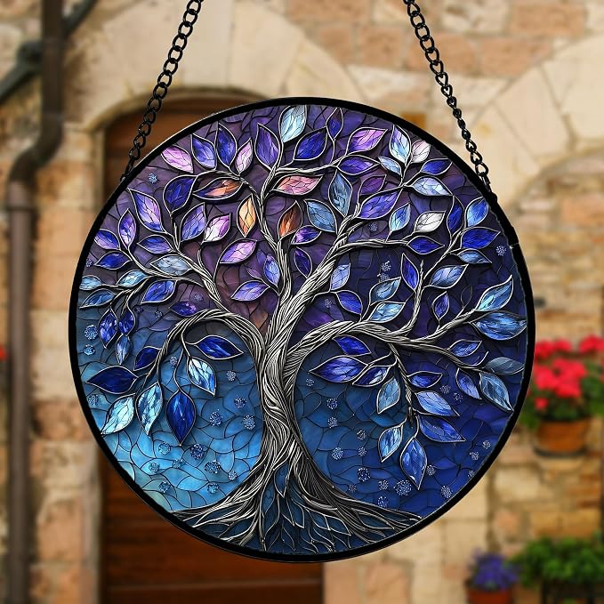 DASTOLL Stained Glass Window Hanging, and Mom 7.8 in - Image 4