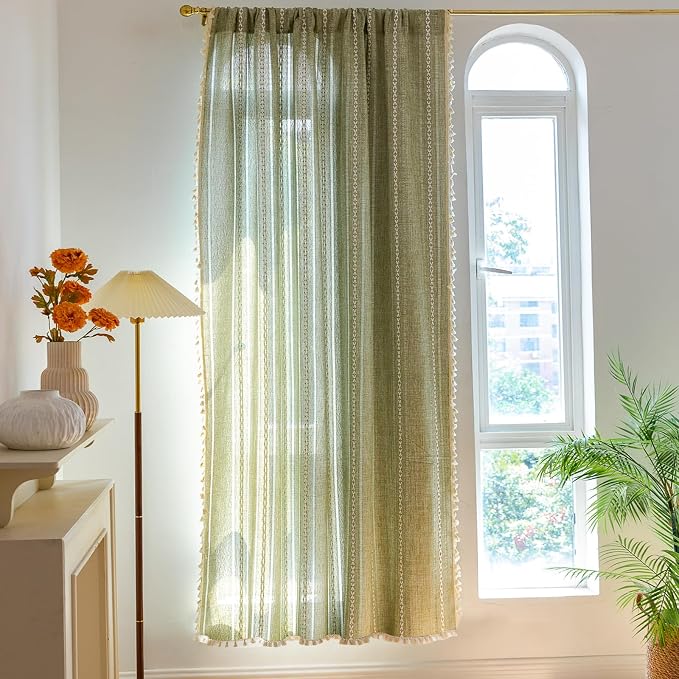 Sutuo Home Boho Curtain for Bedroom Living Room Nursery, Semi-Blackout French - Image 3