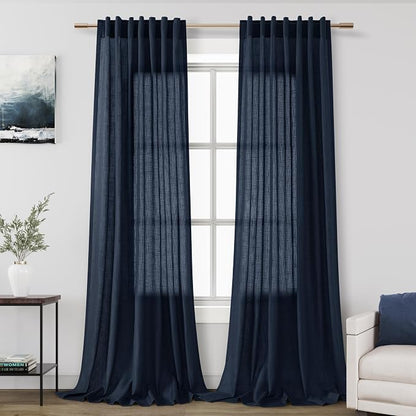 Navy Blue Curtains 84 inch Length by Nanspring