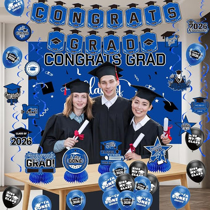Graduation Decorations 2026 Blue Themed Set - Image 8