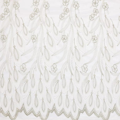 White Sheer Voile Curtains White Embossed Drip 54Wx72L Inch | Light Filtering - Image 7