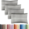 King Pillow Cases Set of 4 - Ultra Soft Hotel Quality Pillowcase Covers - Comfy, Cozy & Wrinkle Free - Shrinkage and Fade Resistant - Machine Washable Pillow Protectors - 4 Piece Set - Grey Stripes 3