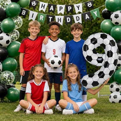 Big Soccer 9 Balloons, 9th Birthday Decorations - Image 4