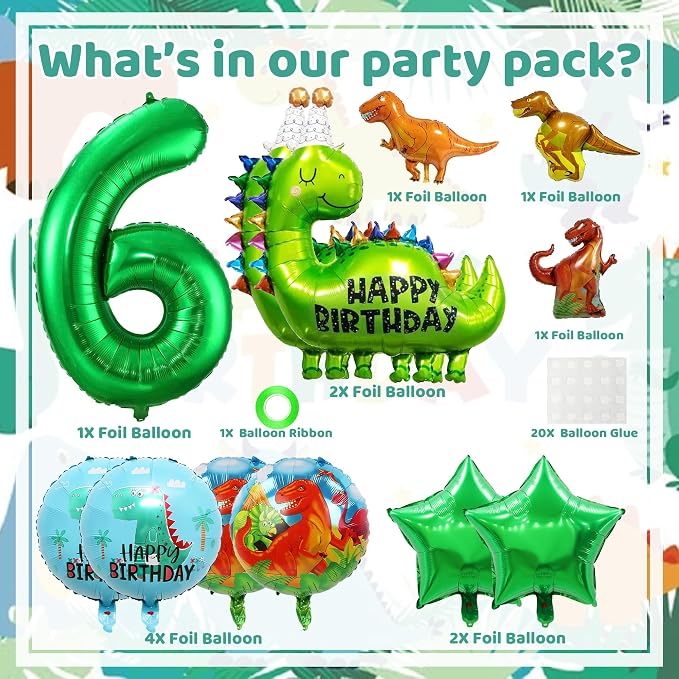 Dinosaur 6 Year Boys Balloons - Image 2