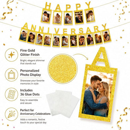 Gold Happy Anniversary Banner - Image 4