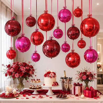 Burgundy Red Pink Balloons - Image 7
