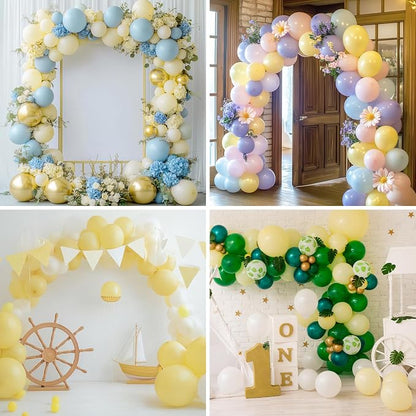 RUBFAC Pastel Yellow Balloons, Light Yellow Balloons Different Sizes 105pcs - Image 7