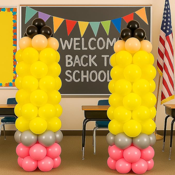 Gejoy 2 Sets Back to School Balloon Arch Kit Pencil Shape 6.5 ft Adjustable - Image 4