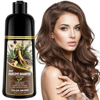 Brown Hair Color 3 in 1 Hair Dye Shampoo for Women Men Gray Hair Coverage, Natural Herbal Ingredients Semi-Permanent Hair Color Shampoo