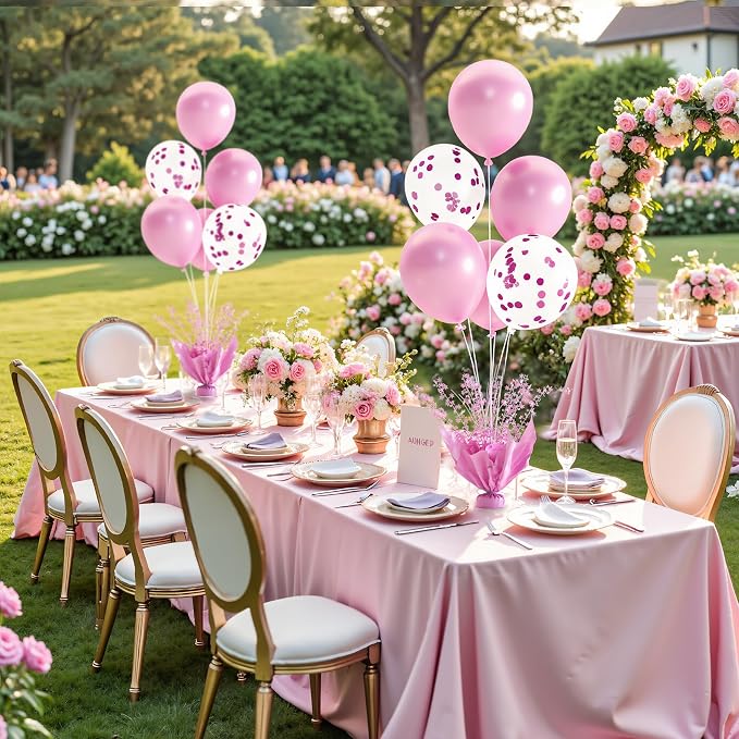 Pink Balloon Table Centerpiece Kit, 6 Sets Pink Balloon Stands - Image 2